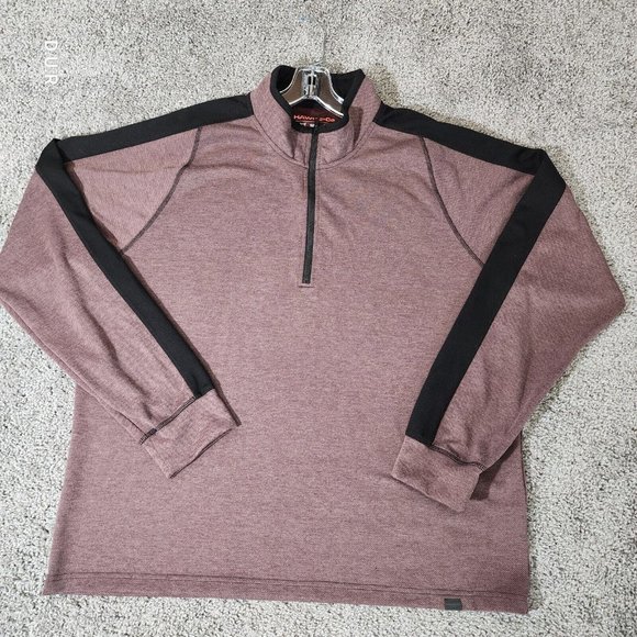 Hawke & Co Quarter Zip ProFlex Sweatshirt Men's XXL‎ 2XL Maroon Long Sleeve - Picture 2 of 11